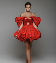 Crimson Flame Mini Dress