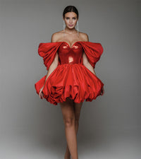 Crimson Flame Mini Dress