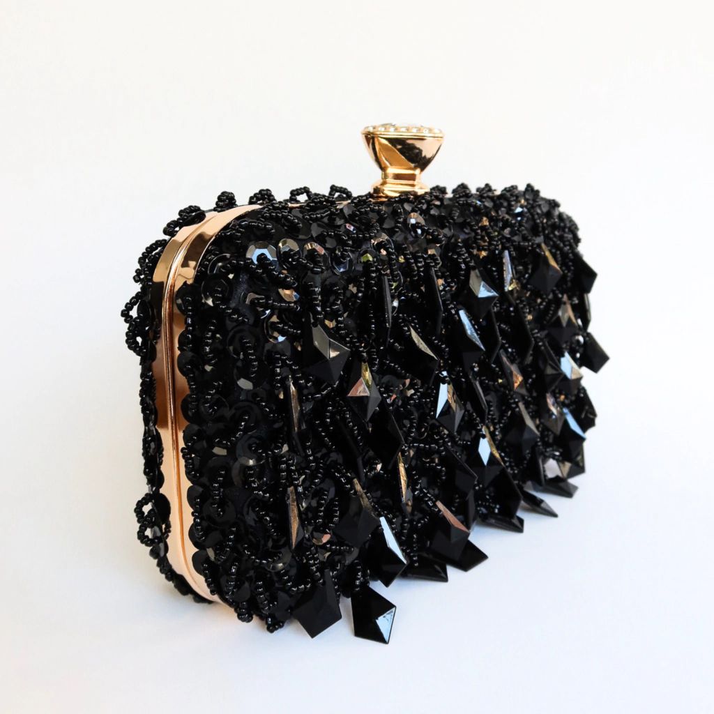 Noir Crystal Clutch