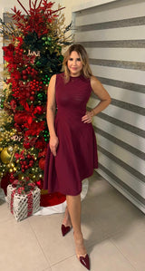 Royal Merlot Midi Dress