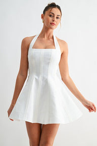 Serene Line Halter Mini Dress
