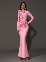 Petal Sculpt Maxi Dress