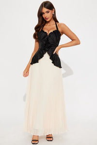 The Pleated Voltage Midi Dress