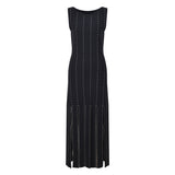 Noir Ligne Elegante Midi Dress