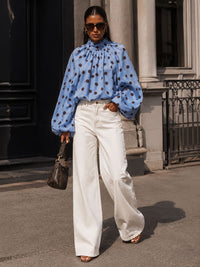 Capri Bleu Polka Blouse