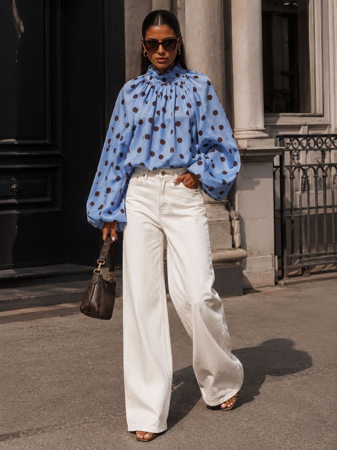 Capri Bleu Polka Blouse