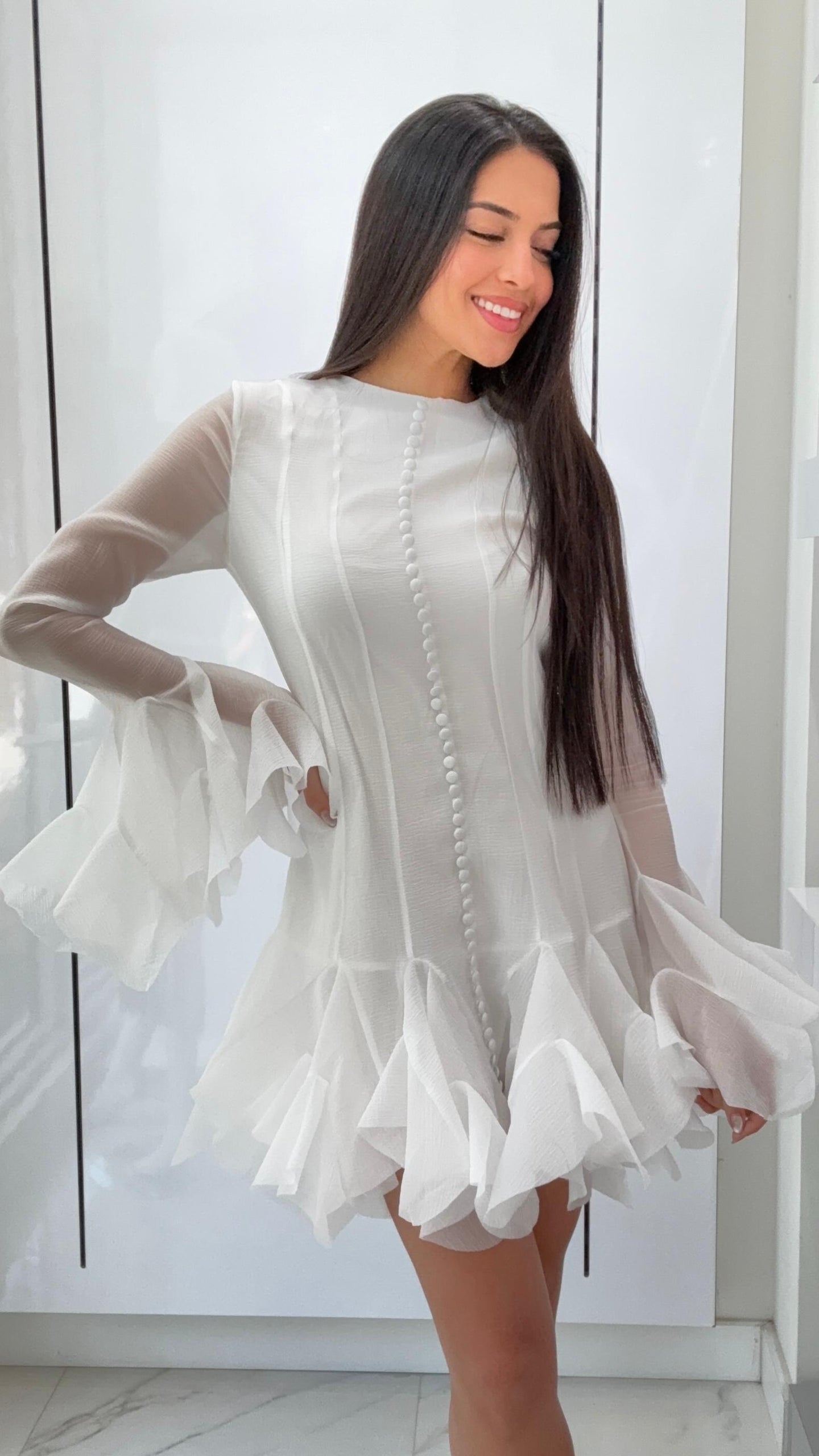 Ximena white mini dress
