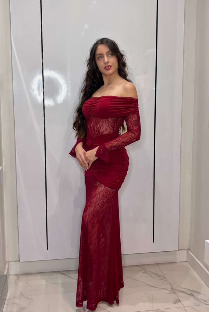 Bordeaux Essence Maxi Dress