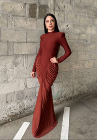 Caramel Allure Gown Maxi Dress