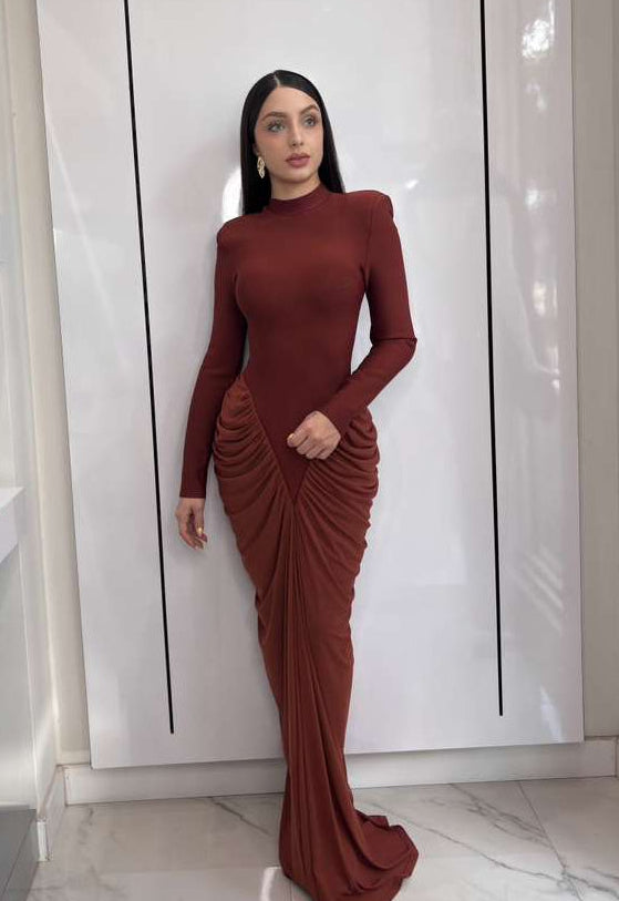 Caramel Allure Gown Maxi Dress