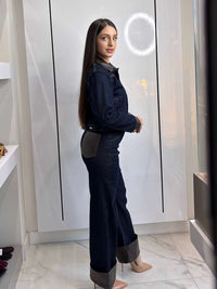 Leather Touch Denim Set