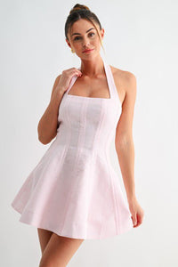 Serene Line Halter Mini Dress