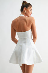 Serene Line Halter Mini Dress