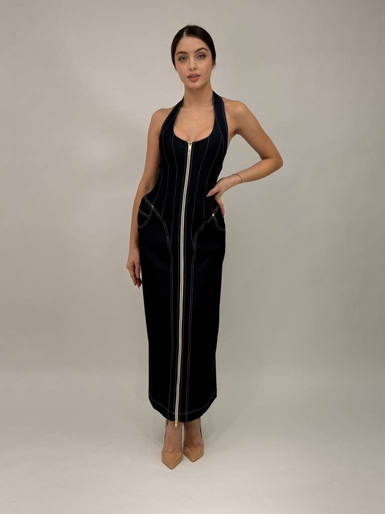 Modern Axis Denim Midi Dress