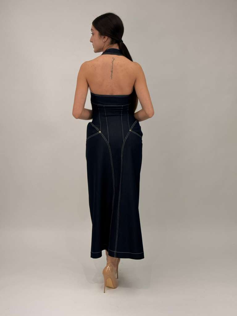 Modern Axis Denim Midi Dress