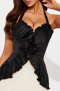 The Pleated Voltage Midi Dress