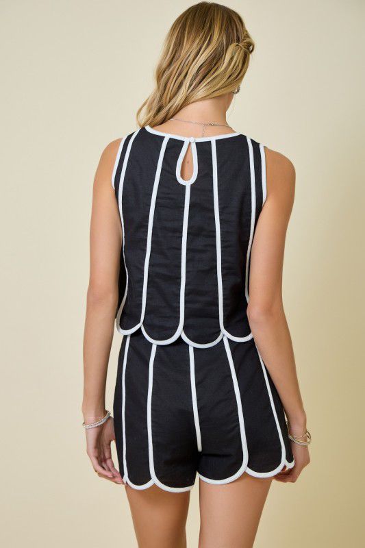 Scallop Statement Short Set