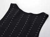 Noir Ligne Elegante Midi Dress
